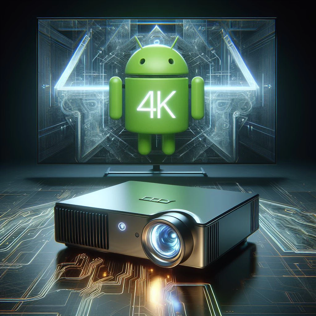 imagen futurista de los mejores proyectores 4k con android tv