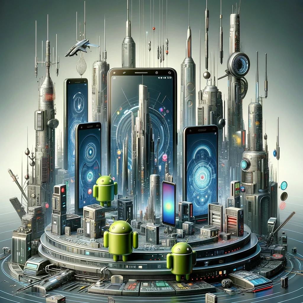 Mejores Smartphones Android Baratos. imagen futurista con IA 