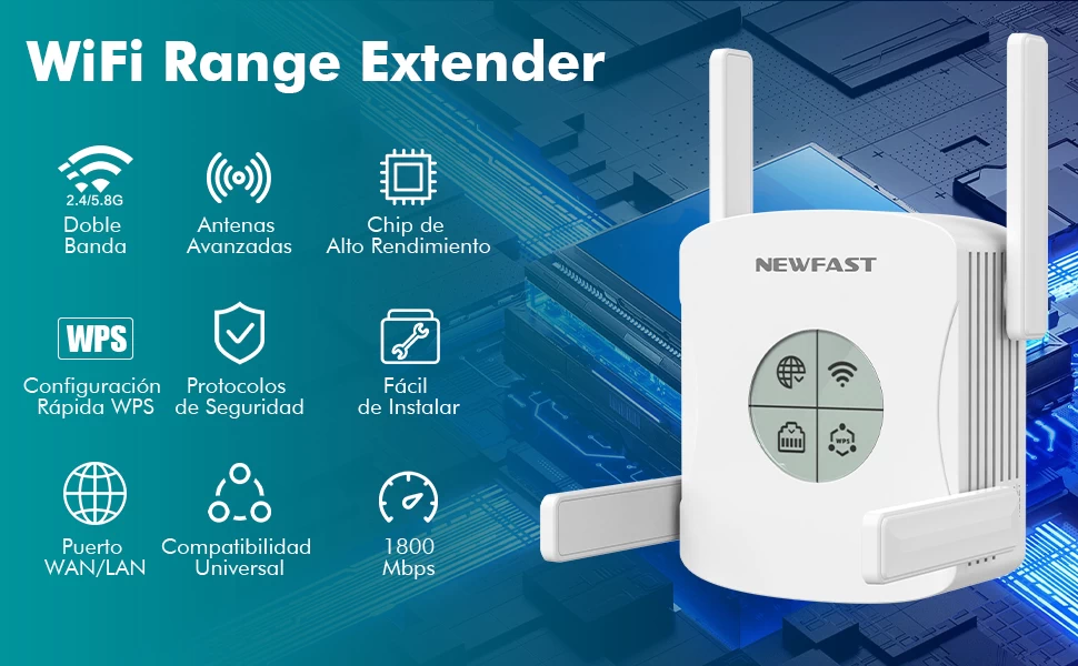 Repetidor WiFi 6 Newfast AX1800